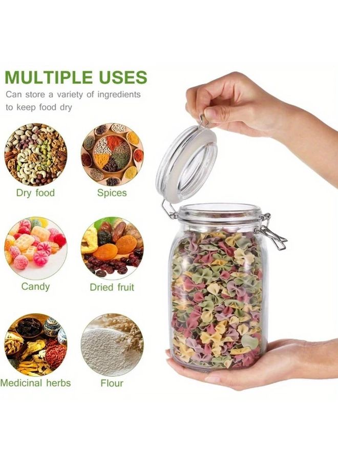 2pcs Wide Mouth Mason Jars With Hinged Lids Airtight Glass Storage Containers 50 72oz - Image 3